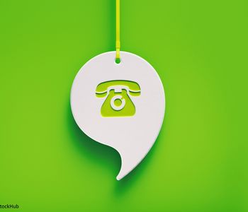 Symbolbild: Telefonsymbol in einer Sprechblase