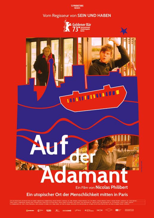 Rotes Poster des Filmes "Auf der Adamant"