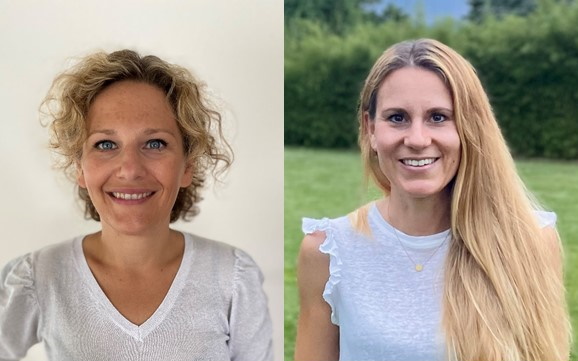 Foto der Recruiterinnen: Sarah Eichenlaub links, Lena Getto rechts